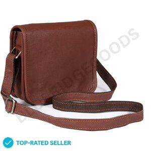 Genuine Leather Satchel Crossbody Messenger Bag Sleek Chic Vintage Style